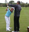 Hank Haney with Student