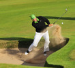 Stewart Cink hits out of a bunker at Turnberry