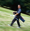 Walking golfer