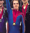 Scott Hamilton - Olympic gold medal winning figure skater - 1984 Olympics medal stand