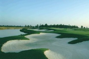 The 13th hole on Craft Farms' Cypress Bend course shows how far the former sod farm has come.