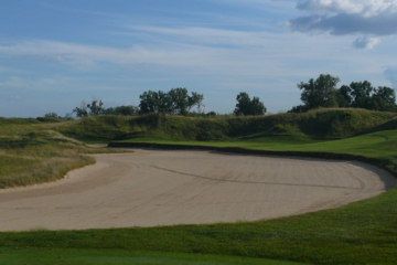 It's almost all bunker on Eagle Eye Golf Club's second hole.