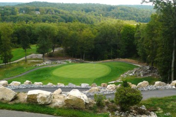 This blind drop to the green awaits on SkyView Golf Club's tough par-5 fourth hole.