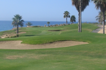 Cabo Real's No. 14 has you shooting toward the ocean. And to avoid that giant Robert Trent Jones bunker.