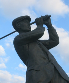 This statue at Royal Jersey Golf Club honors favorite son Harry Vardon, who in 1900 became the first Englishman to capture the U.S. Open.
