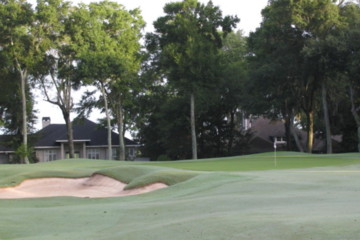 The first hole at Morgan River at Dataw Island Golf Course slightly rattles you with a large, deep bunker to the left of the green.