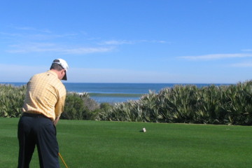 The Atlantic forms the backdrop when you tee off at Ocean Hammock Golf Club.