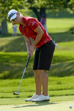 By practicing putting while looking at the cup, you begin to shift mental focus from the process of hitting the ball to the more important objective of concentrating on the target.