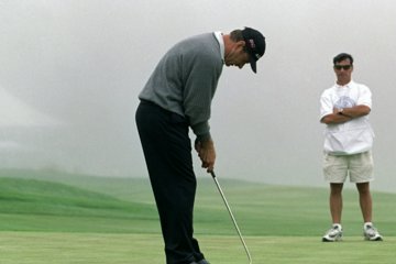 Thanks in part to the thumb pointing drill, Nick Faldo finished No. 1 in putting at the 2000 U.S. Open at Pebble Beach Golf Links.