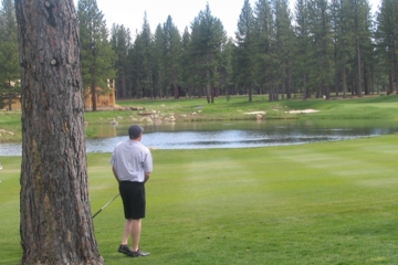 Nicklaus just dares you to try and cut over the lake on Old Greenwood's No. 6