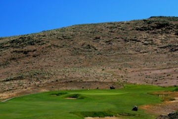The par-4 second hole plays uphill at D'Andrea Golf Club. 