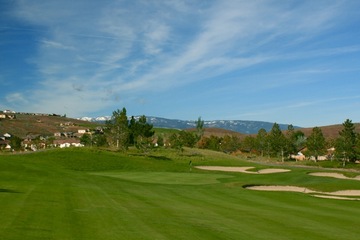 The par-4 first hole on the Lakes course at Red Hawk Golf Club is a gentle opening hole with a wide fairway.