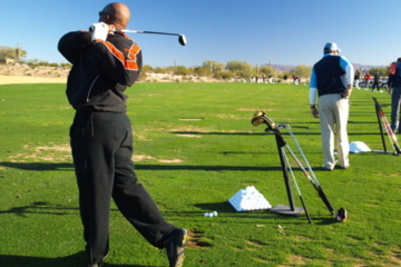 Driving range practice without a target will not get you to par on the course. Don't practice bad shots or poor habits.