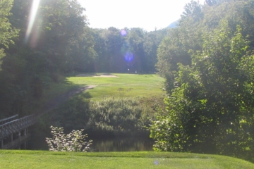Whiteface's No. 14 and its narrow tee box opening over a pond clear may be the most  difficult par 3 in all of New York