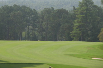 Pine Needles Golf Club's rolling terrain gives views of surrounding hills.