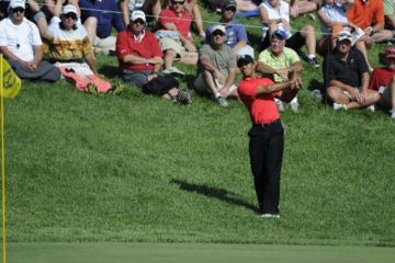 The "Tiger Flop" on no. 16 at Muirfield Village won The Memorial, Tiger Woods' 73rd PGA Tour win.