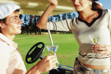 Forget the fairways - take your golf date straight to clubhouse for happy hour.