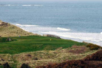 The fifth green offers the finest of Royal Portrush Golf Club's many sea views.